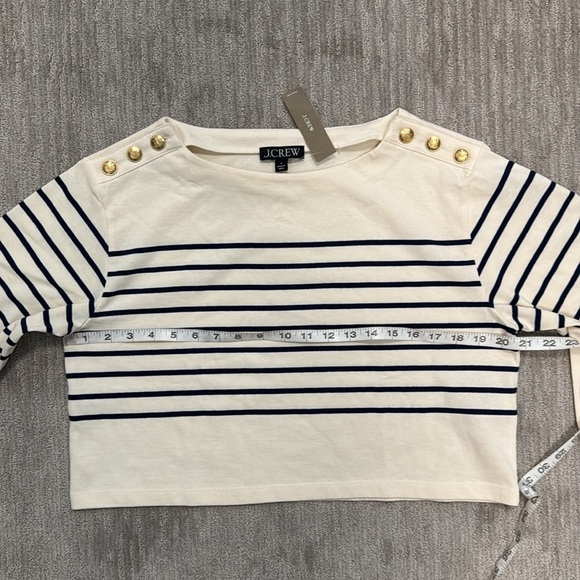 J. Crew Crop Boatneck Tee Stripe NWT - Picture 7 of 9